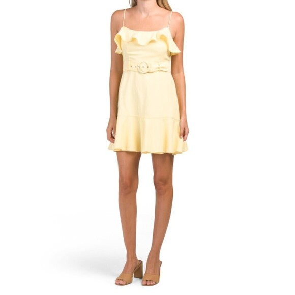 BCBGeneration Womens Belted Ruffle Mini Dress Size 16 - Picture 1 of 11